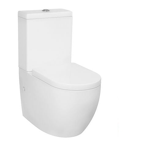 INSPIRE DELUSO RIMLESS BACK-TO-WALL TOILET SUITE GLOSS WHITE