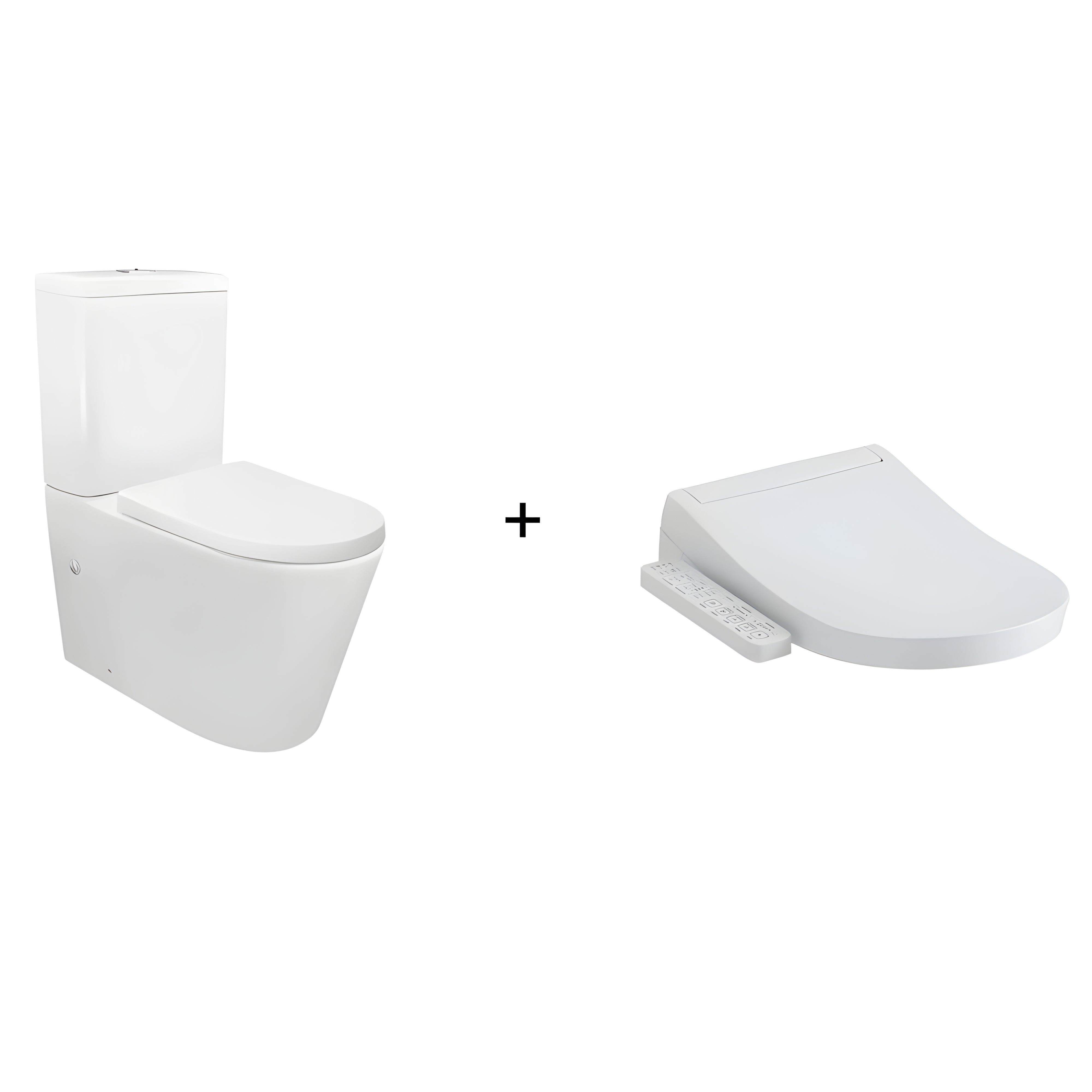TOTO S2 WASHLET W/ SIDE CONTROL AND TORNADO TOILET SUITE PACKAGE D-SHAPED GLOSS WHITE