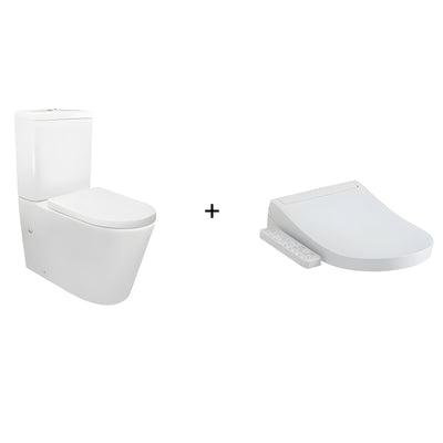 TOTO S2 WASHLET W/ SIDE CONTROL AND INSPIRE TORNADO TOILET SUITE PACKAGE D-SHAPED GLOSS WHITE