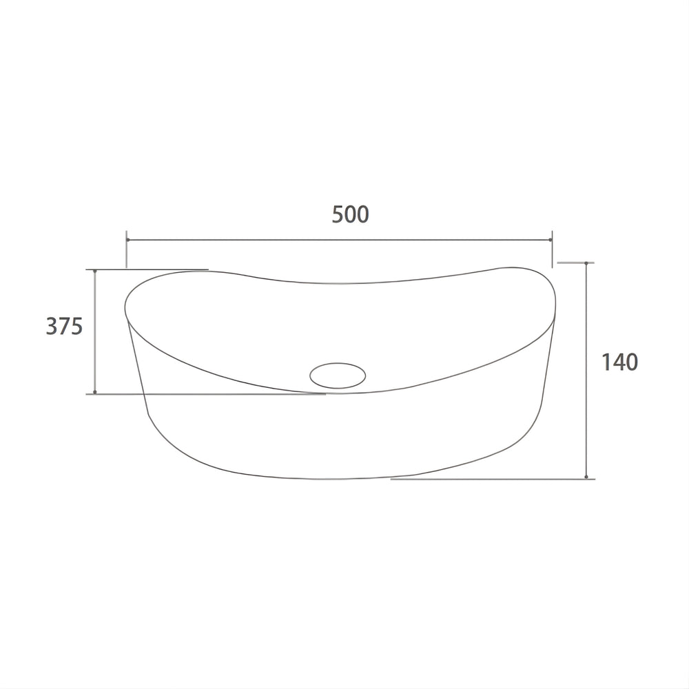 INFINITY ABOVE COUNTER GLASS BASIN BLACK 500MM