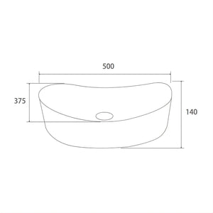 INFINITY ABOVE COUNTER GLASS BASIN GOLD 500MM