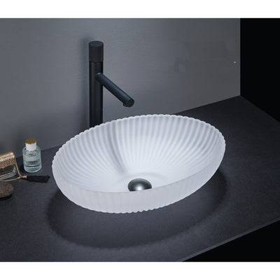INFINITY ABOVE COUNTER GLASS BASIN WHITE 510MM