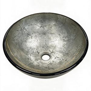 INFINITY TEMPERED GLASS ART BASIN ABOVE COUNTER ROUND 420MM