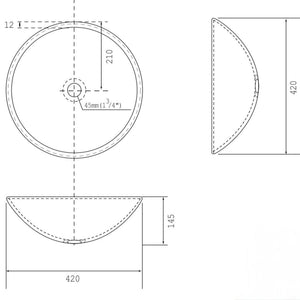 INFINITY TEMPERED GLASS ART BASIN SPIRAL ABOVE COUNTER ROUND 420MM