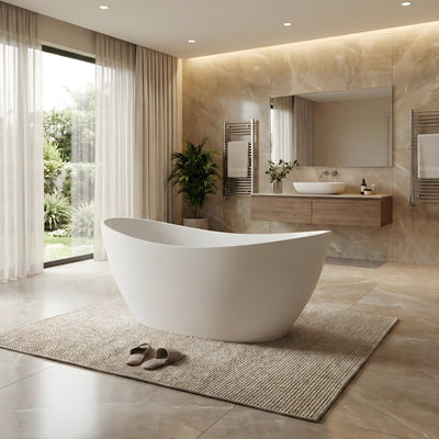 INFINITY IKARIS FREESTANDING BATHTUB MATTE WHITE (AVAILABLE IN 1500MM AND 1700MM)