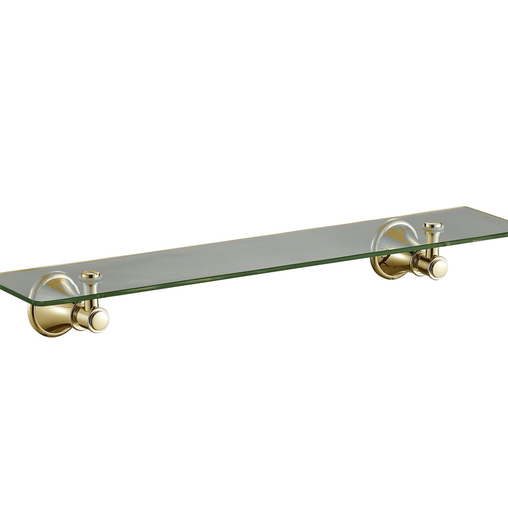 IKON CLASICO GLASS SHELF BRUSHED GOLD 500MM