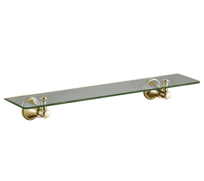 IKON CLASICO GLASS SHELF BRUSHED GOLD 500MM