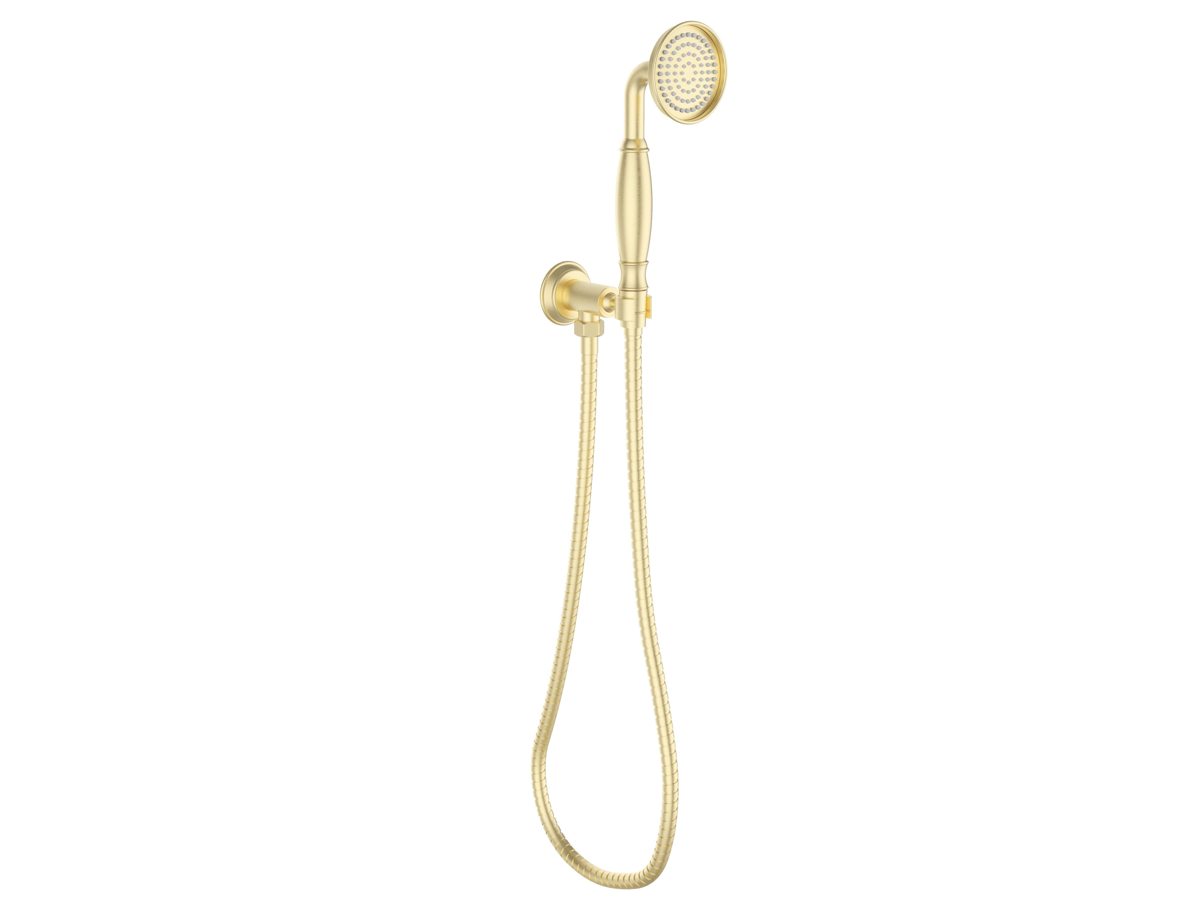 IKON CLASICO HAND SHOWER ON WALL OUTLET BRACKET BRUSHED GOLD