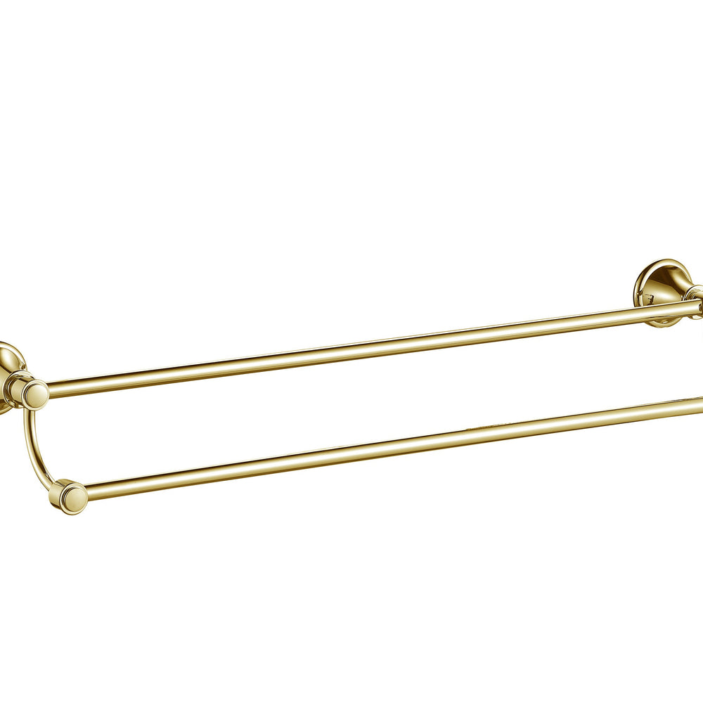 IKON CLASICO NON-HEATED DOUBLE TOWEL RAIL BRUSHED GOLD 800MM