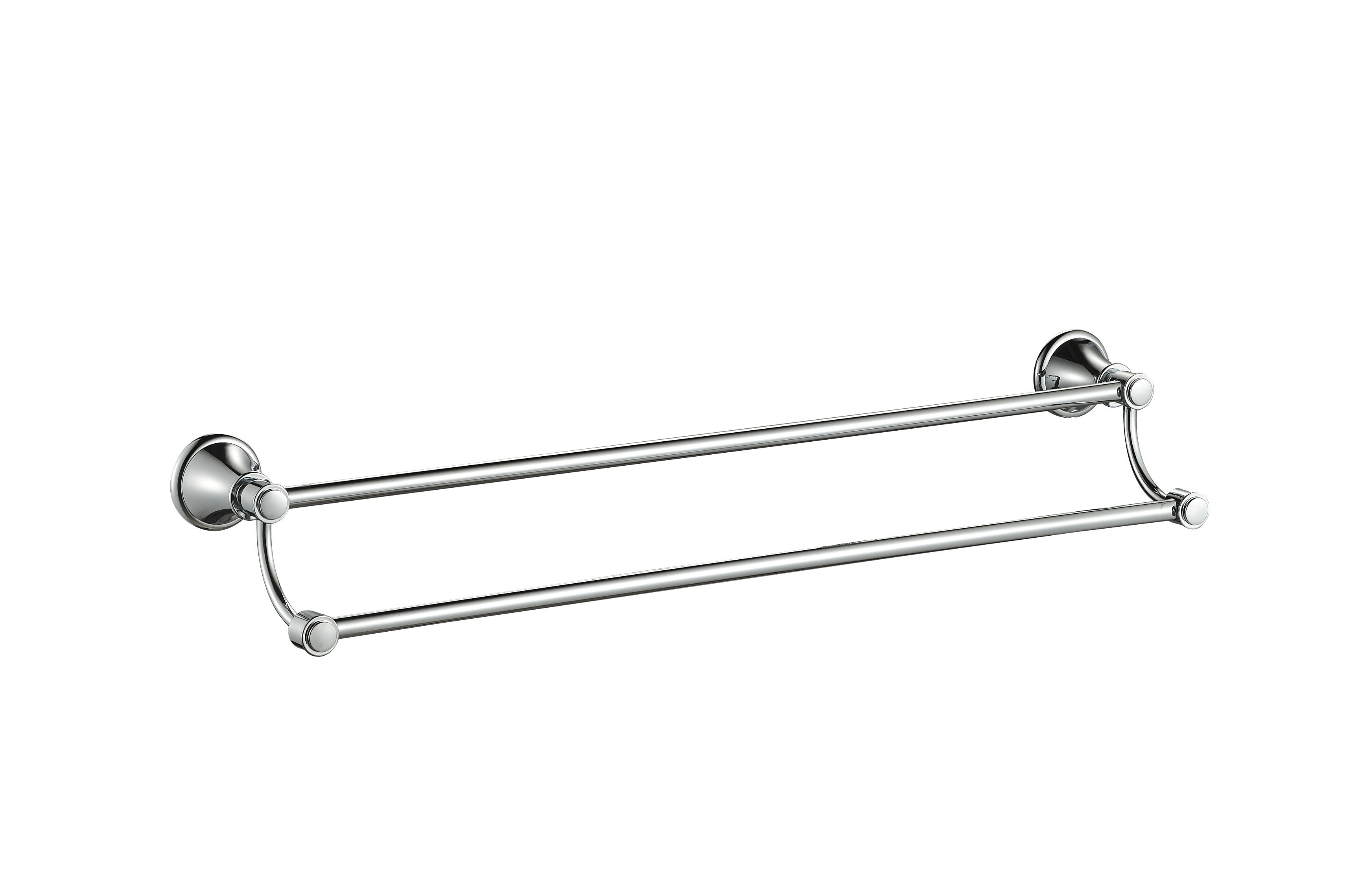 IKON CLASICO NON-HEATED DOUBLE TOWEL RAIL BRUSHED NICKEL 600MM