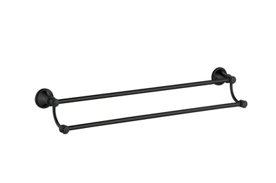 IKON CLASICO NON-HEATED DOUBLE TOWEL RAIL MATTE BLACK 600MM