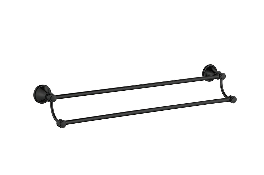 IKON CLASICO NON-HEATED DOUBLE TOWEL RAIL MATTE BLACK 800MM