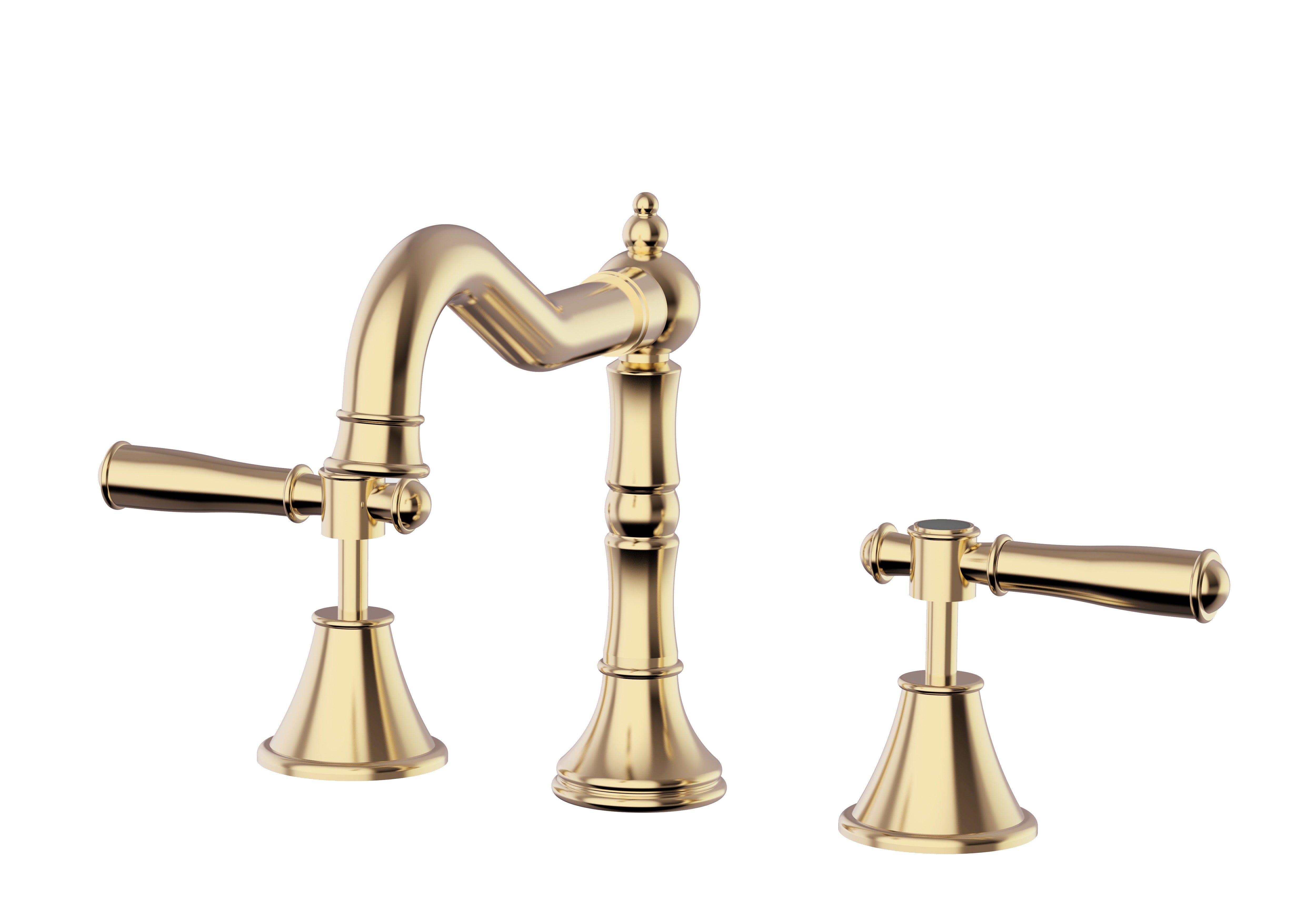 IKON CLASICO THREE PIECE BASIN SET BRUSHED GOLD (BRASS HANDLE)