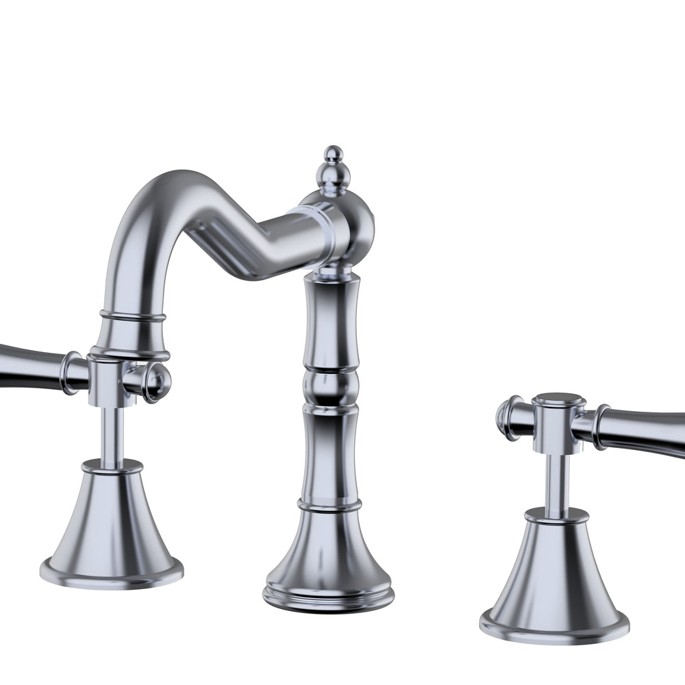 IKON CLASICO LEAD FREE THREE PIECE BASIN SET CHROME (BRASS HANDLE)