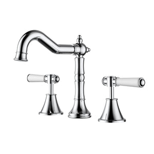 IKON CLASICO THREE PIECE BASIN SET 186MM CHROME (CERAMIC HANDLE)