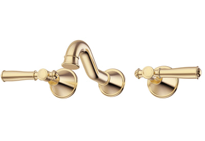 IKON CLASICO LEAD FREE THREE PIECE BATH SET BRUSHED GOLD (BRASS HANDLE)