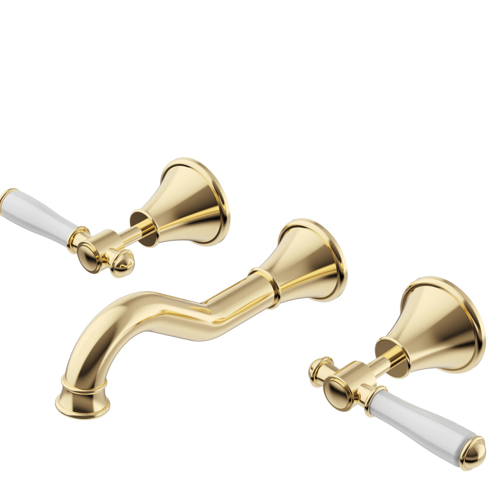 IKON CLASICO LEAD FREE THREE PIECE BATH SET CHROME (CERAMIC HANDLE)