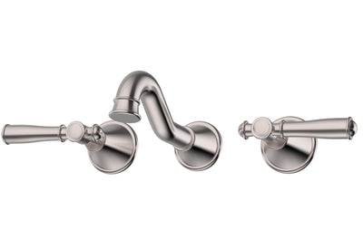 IKON CLASICO LEAD FREE THREE PIECE BATH SET BRUSHED NICKEL (BRASS HANDLE)