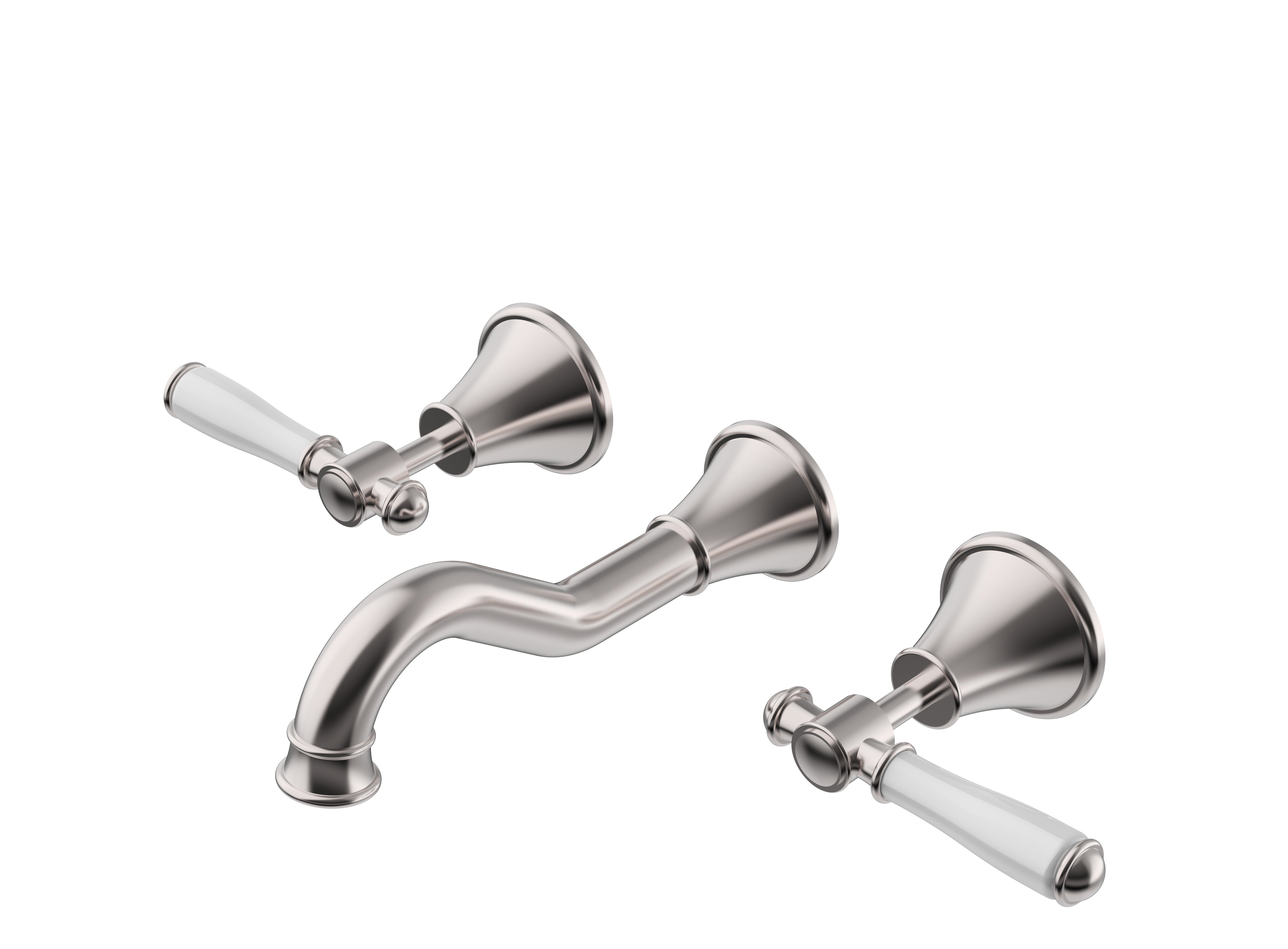 IKON CLASICO THREE PIECE BATH SET CHROME (CERAMIC HANDLE)