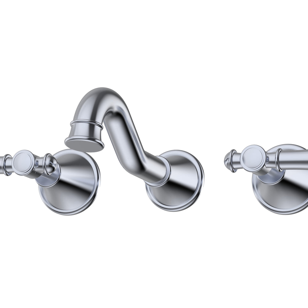 IKON CLASICO LEAD FREE THREE PIECE BATH SET CHROME (BRASS HANDLE)