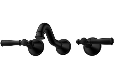 IKON CLASICO LEAD FREE THREE PIECE BATH SET MATTE BLACK (BRASS HANDLE)