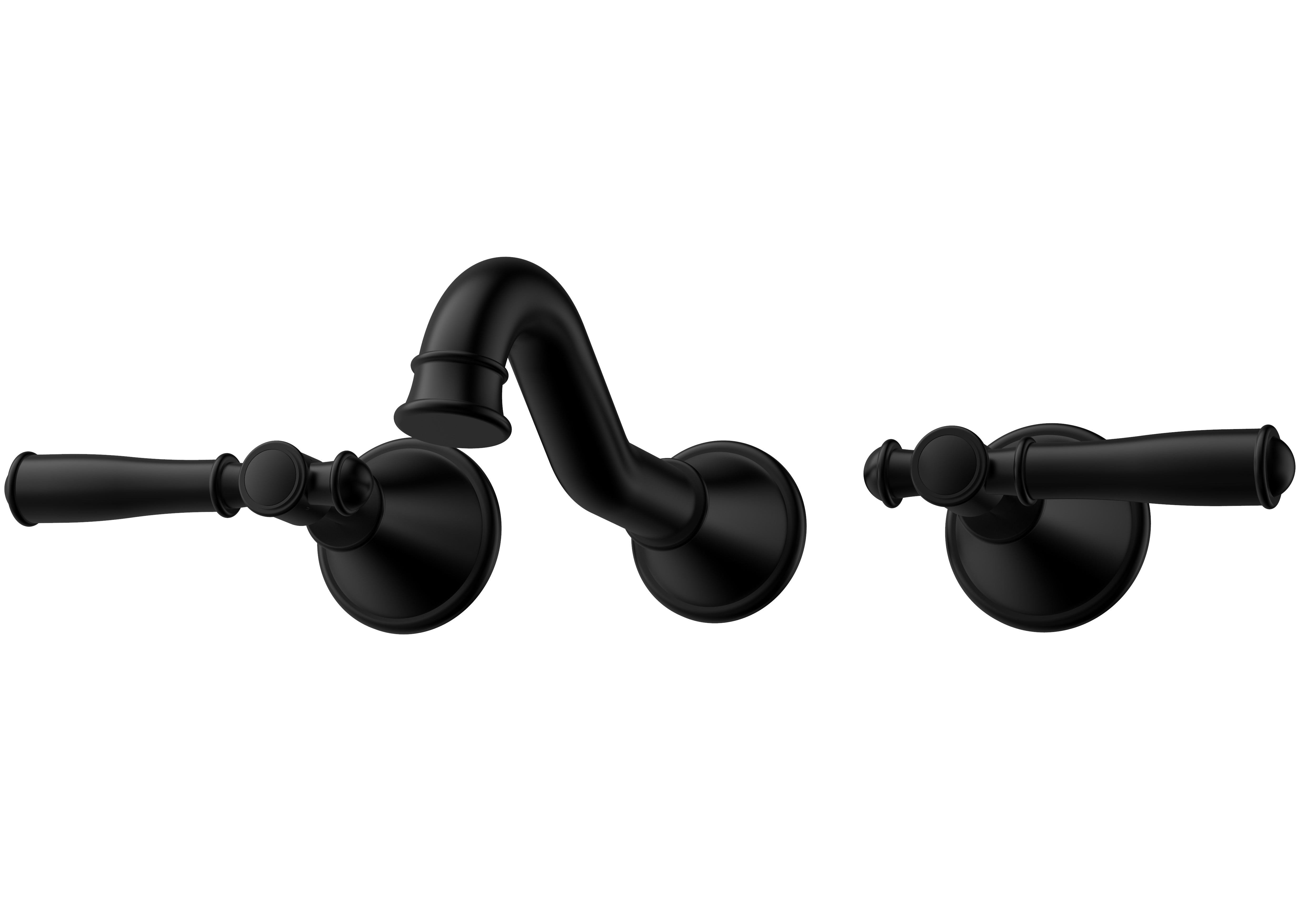 IKON CLASICO THREE PIECE BATH SET MATTE BLACK (BRASS HANDLE)