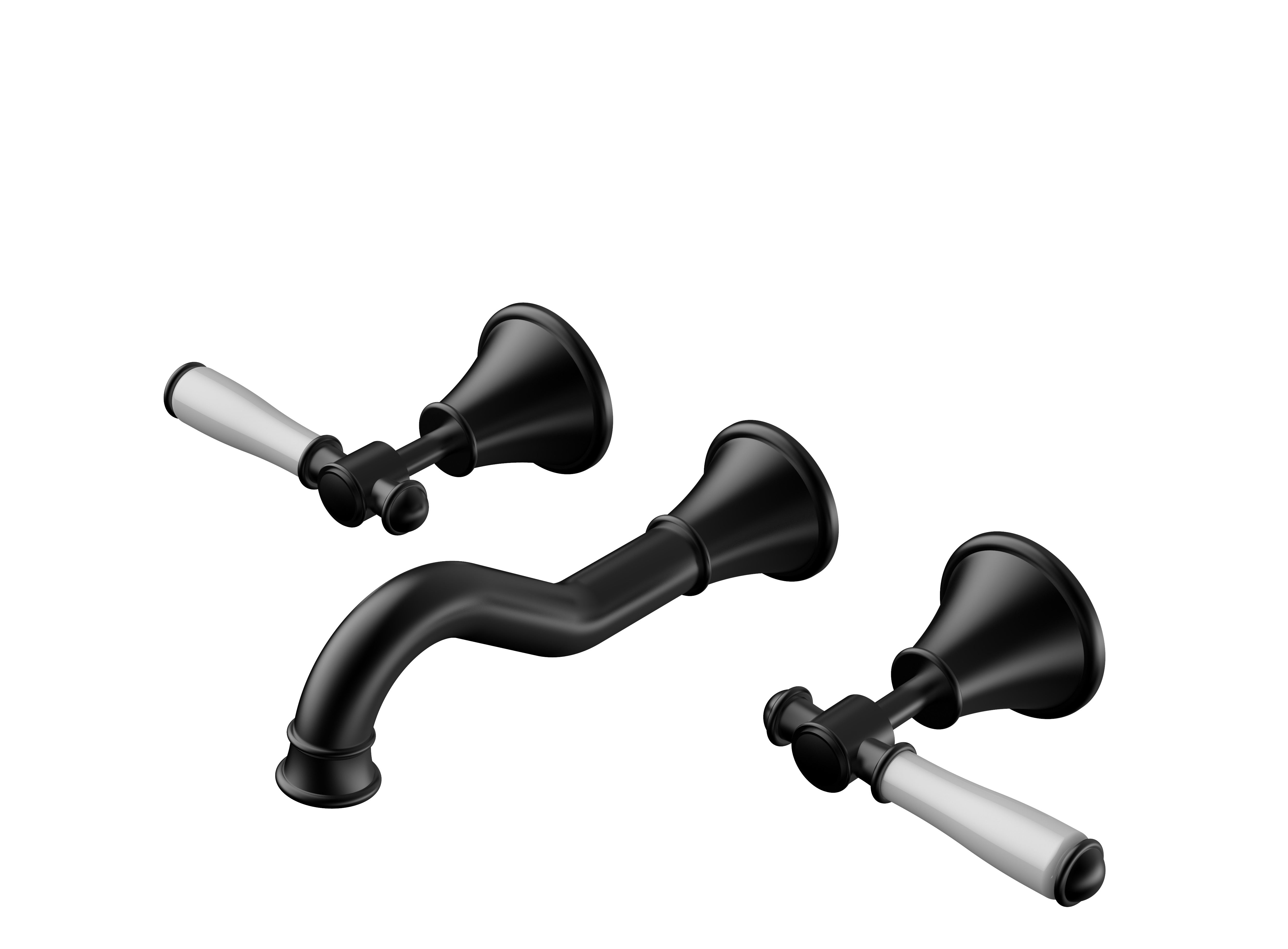 IKON CLASICO THREE PIECE BATH SET BRUSHED NICKEL (CERAMIC HANDLE)