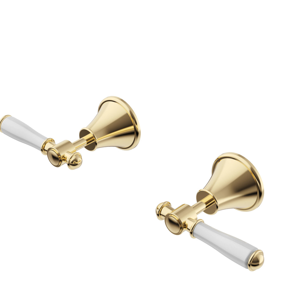 IKON CLASICO LEAD FREE WALL TOP ASSEMBLIES BRUSHED GOLD (CERAMIC HANDLE)