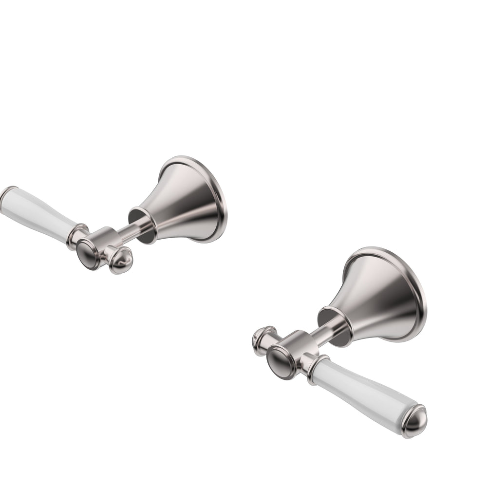 IKON CLASICO LEAD FREE WALL TOP ASSEMBLIES BRUSHED NICKEL (CERAMIC HANDLE)