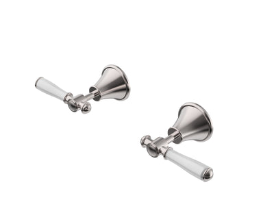 IKON CLASICO LEAD FREE WALL TOP ASSEMBLIES BRUSHED NICKEL (CERAMIC HANDLE)