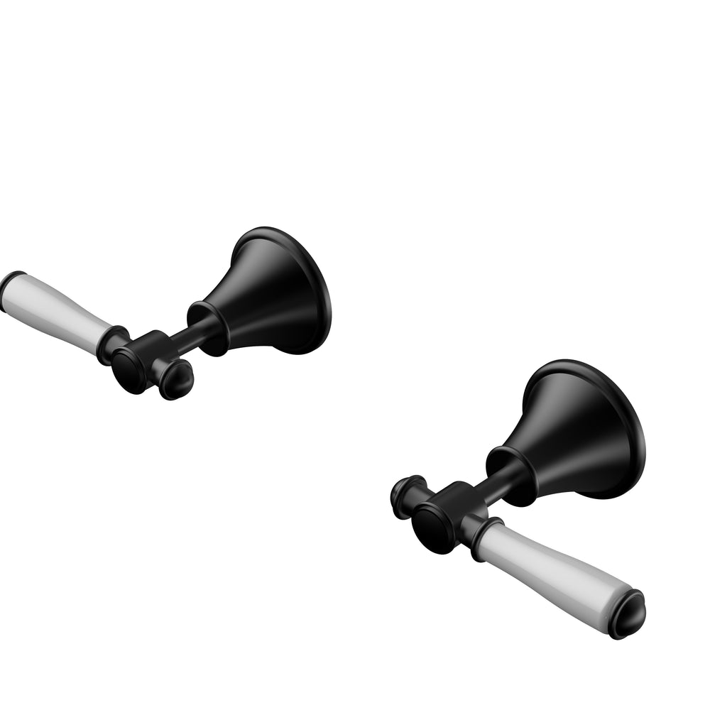 IKON CLASICO LEAD FREE WALL TOP ASSEMBLIES MATTE BLACK (CERAMIC HANDLE)