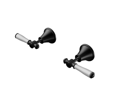 IKON CLASICO LEAD FREE WALL TOP ASSEMBLIES MATTE BLACK (CERAMIC HANDLE)