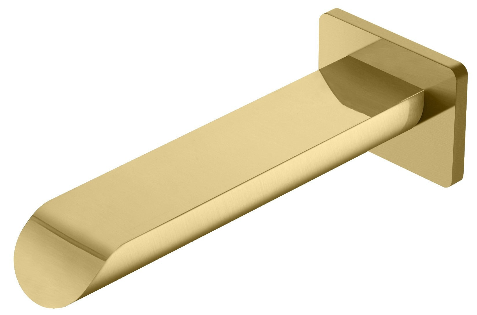 IKON KARA BATH SPOUT CURVED TIP 197MM BRUSHED GOLD