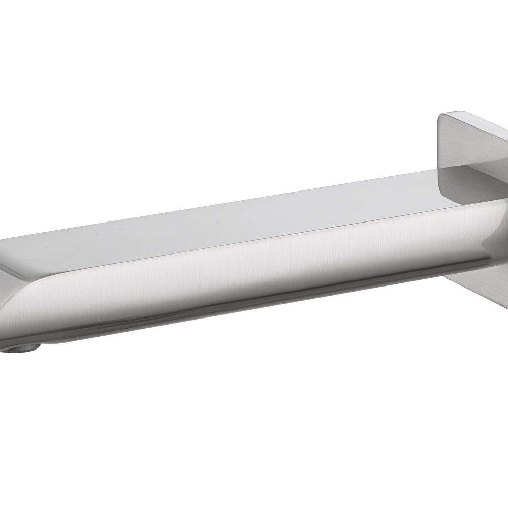 IKON KARA LEAD FREE BATH SPOUT CURVED TIP 197MM BRUSHED NICKEL