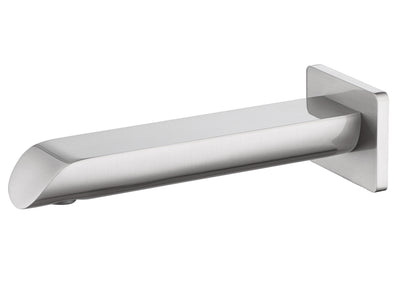 IKON KARA LEAD FREE BATH SPOUT CURVED TIP 197MM BRUSHED NICKEL
