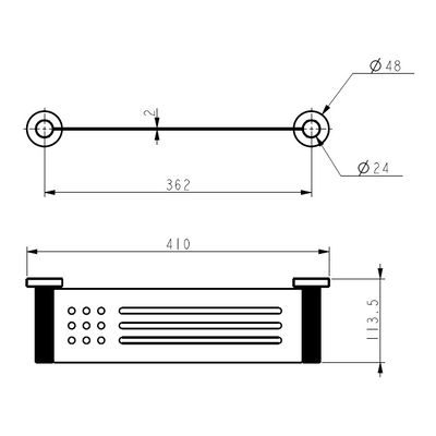 IKON LINIE METAL SHELF 362MM BRUSHED NICKEL