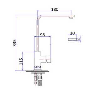 IKON ROSA SINK MIXER 335MM CHROME