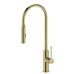 IKON AZIZ PULL-OUT SINK MIXER 510MM BRUSHED GOLD