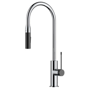 IKON AZIZ PULL-OUT SINK MIXER 510MM CHROME/MATTE BLACK