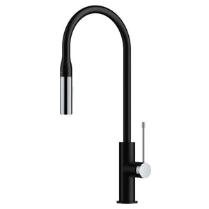 IKON AZIZ PULL-OUT SINK MIXER 510MM MATTE BLACK/CHROME