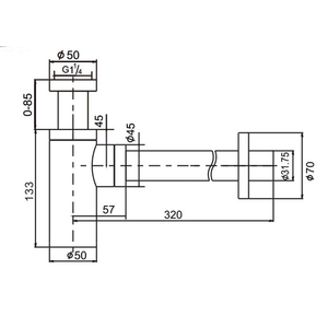 IKON BOTTLE TRAP 320MM BRUSHED COPPER