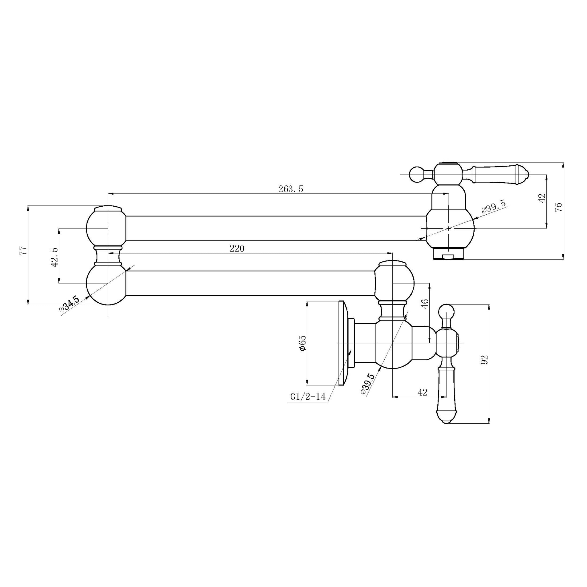 IKON CLASICO POT FILLER 263MM CHROME