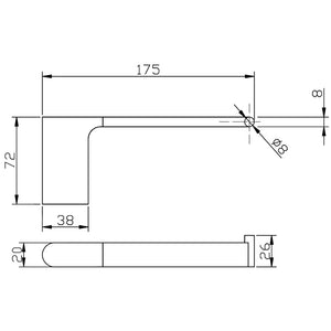 IKON CORA TOILET ROLL HOLDER 175MM CHROME