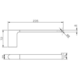 IKON CORA TOWEL BAR 235MM MATTE BLACK