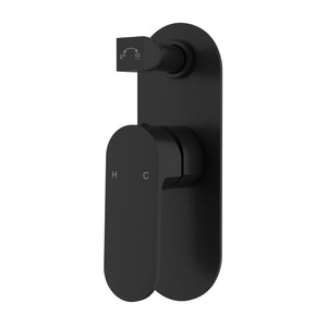 IKON CORA WALL MIXER DIVERTER 198MM MATTE BLACK
