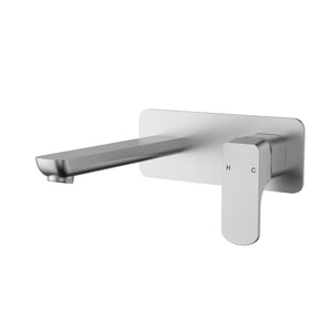 IKON EDEN WALL BASIN MIXER 200MM BRUSHED NICKEL