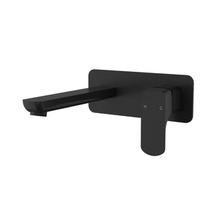 IKON EDEN WALL BASIN MIXER 200MM MATTE BLACK