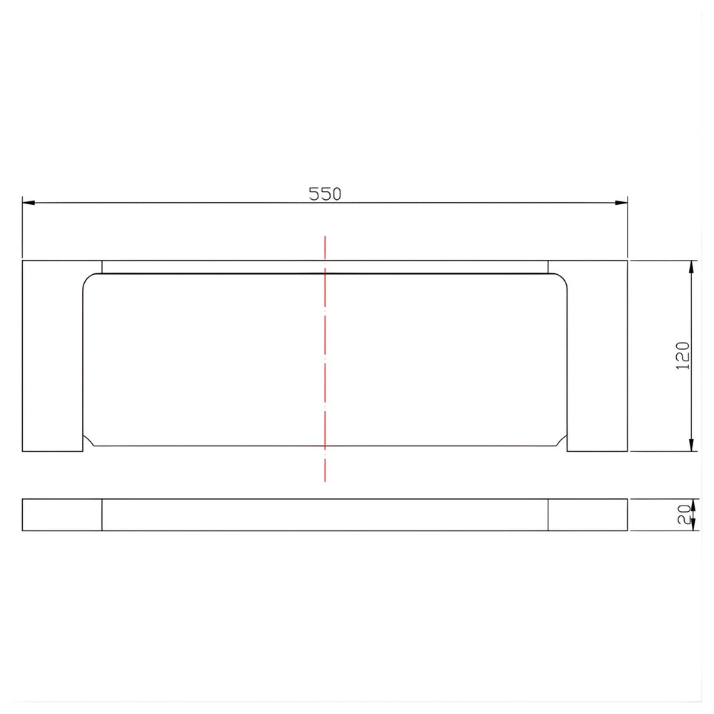 IKON EDEN SHELF METAL 550MM MATTE BLACK