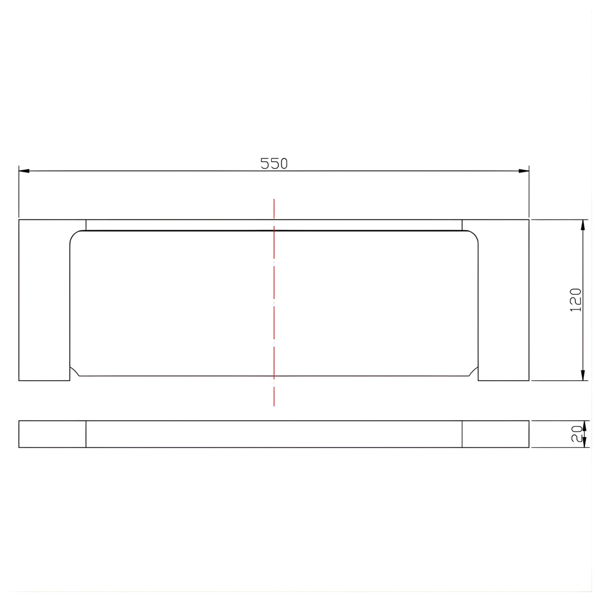 IKON EDEN SHELF METAL 550MM MATTE BLACK