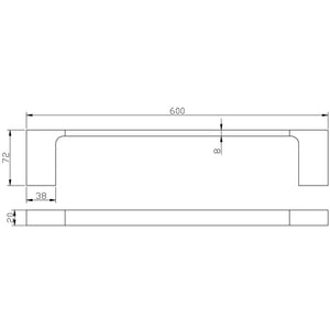 IKON EDEN SINGLE TOWEL RAIL 600MM CHROME